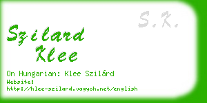 szilard klee business card